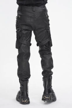 Vegan Leather Utility Goth Pants -Vampirefreaks Sale Store goth utility bag pants