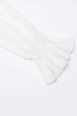 Victorian Tea Ruffled Top [Milk White] -Vampirefreaks Sale Store goth white blouse