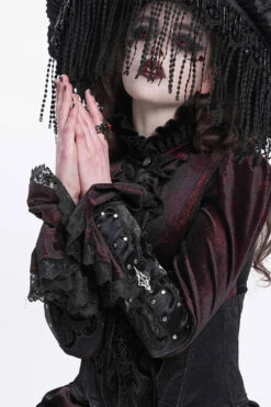 Crucible Studded Lace-Up Gloves -Vampirefreaks Sale Store goth womens armwarmers