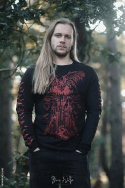Vampire Castle T-shirt [BLOOD RED] -Vampirefreaks Sale Store gothic bat mens tshirt