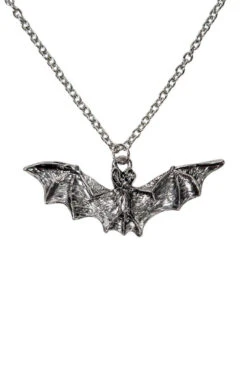 Nightwing Bat Necklace [Silver] -Vampirefreaks Sale Store gothic bat necklace