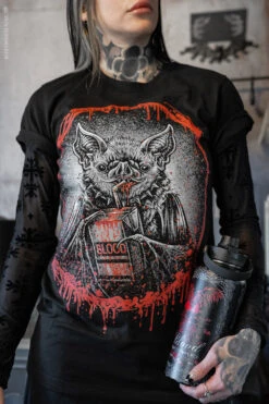 Bat Blood Snack Time T-shirt -Vampirefreaks Sale Store gothic bat shirts