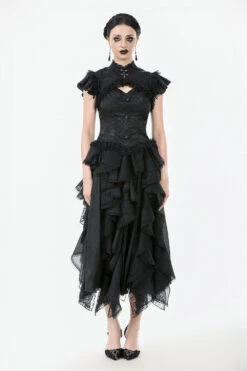 Ghost Waltz Ruffle Sleeve Top -Vampirefreaks Sale Store gothic black top