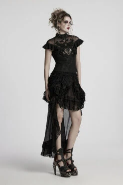 Aurora Ruffled Rose Lace Top -Vampirefreaks Sale Store gothic blouse 6b1909cb dde4 4376 a94c 3599224b0440