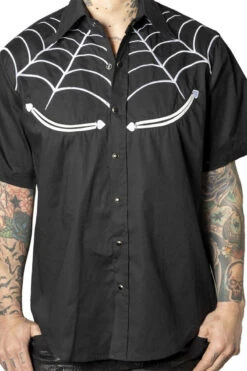 Spiderweb White Western Shirt
