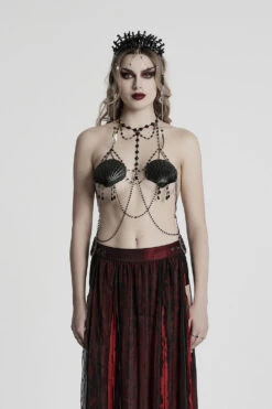 Dark Siren Seashell Chain Harness -Vampirefreaks Sale Store gothic chest harness punk rave