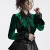 Green Witch Velvet Batwing Collar Buttoned Top [Green] -Vampirefreaks Sale Store gothic clothes 5524e2e5 7dea 4cfa 95a0 40b135952027