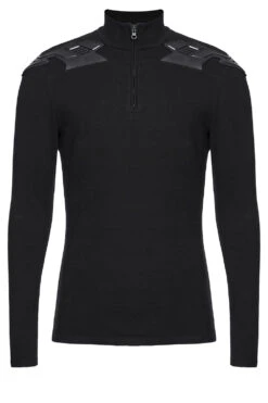 Black Armor Moto Turtleneck Top