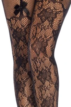 LEG AVENUE Nocturne Lace Gothic Garter Tights -Vampirefreaks Sale Store gothic garter crotchless tights lingerie 947231