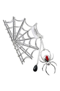 Spider Charm Web Claw Clip [Silver]