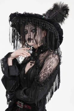 Dark Duchess Tassel Hat -Vampirefreaks Sale Store gothic hats for women