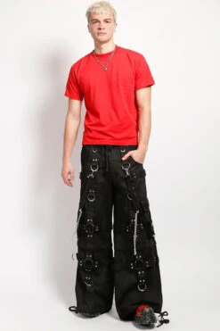 Tripp NYC Harness Dark Street Pants [BLACK] -Vampirefreaks Sale Store gothic heavymetal pants