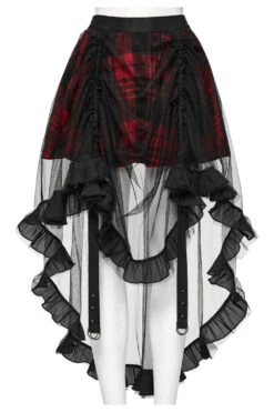 Pixie Dust Plaid Mesh Skirt -Vampirefreaks Sale Store gothic hislow tulle skirt with