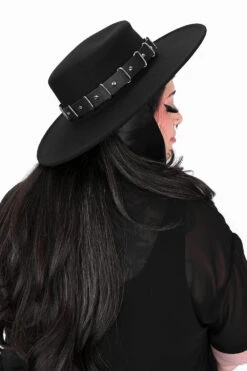 Cheyenne Hard Brim Hat -Vampirefreaks Sale Store gothic large hat
