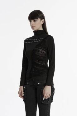 Villainous Asymmetric Lace-Up Top -Vampirefreaks Sale Store gothic long sleeve e3852f61 b5fe 4faf a465 9173bca59203