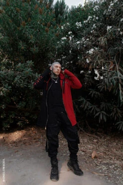 Split Mage Hoodie [Black/Red] -Vampirefreaks Sale Store gothic mens clothing 66372c13 e21e 4e2e beba 7d51d7da0462