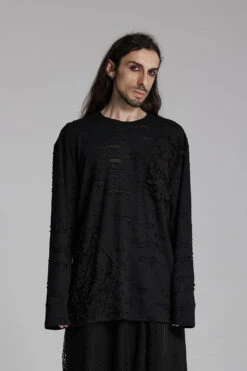Battered Bones Long Sleeve Shredded Shirt -Vampirefreaks Sale Store gothic mens shirt a02d39a0 35b2 46d9 ba23 471248f4b49e