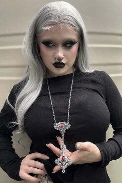 Cross My Heart Reversible Rosary Necklace -Vampirefreaks Sale Store gothic neckalces