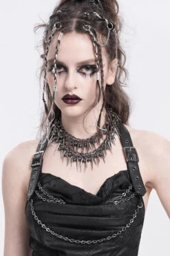 Knightcore Spiked Layered Necklace -Vampirefreaks Sale Store gothic necklace 86f2d624 ea77 48a7 8685 6053f07e90d6