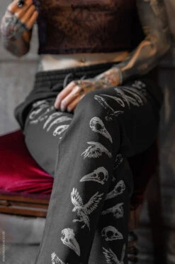 Poe's Raven Joggers [GRAY ASHES] -Vampirefreaks Sale Store gothic pants d32e927a 74e7 41cd 8b50 8d6183150b35