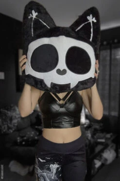 Skelekitty Throw Pillow -Vampirefreaks Sale Store gothic pillow