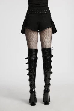 Bløødmetal Lace-Up Shorts With Holster Bag -Vampirefreaks Sale Store gothic short shorts
