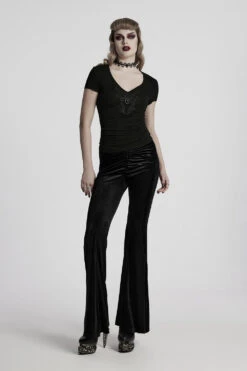 Melancholia Embroidered Short Sleeve Shirt 13 Melancholia Embroidered Short Sleeve Shirt -Vampirefreaks Sale Store gothic short sleeve blouse