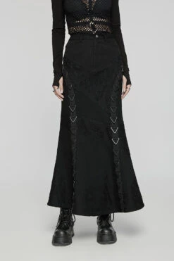 Trad Goth Fishnet Maxi Skirt -Vampirefreaks Sale Store gothic skirts