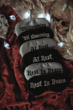 At Rest | Silk Sleeping Mask [Deathly Tired Black] -Vampirefreaks Sale Store gothic sleeping mask