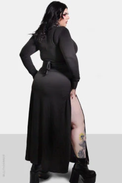 Nightshade Maxi Dress -Vampirefreaks Sale Store gothic slit dress