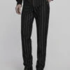 Sweeney Striped Trousers [Black] -Vampirefreaks Sale Store gothic suit slacks