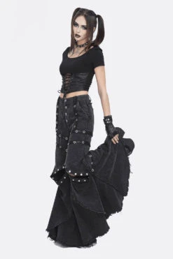 Ragged Boho Goth Wide Leg Flares