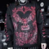 Bat Romance Sweatshirt [BLOOD RED] -Vampirefreaks Sale Store gothic sweatshirts