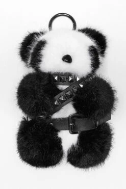 Punk Panda Bear Plush Keychain