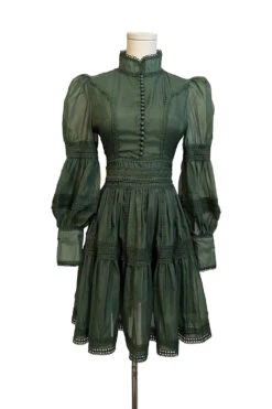 Morgana - Romantic Victorian Inspired Party Dress [Sage] -Vampirefreaks Sale Store gothic vintage dress 87a48839 7da6 4768 9e54 90960a91c2ef