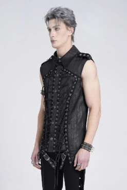 Serpentine Lace-Up Tank Top -Vampirefreaks Sale Store gothic wastcoat