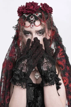 Blood Lace Gothic Gloves