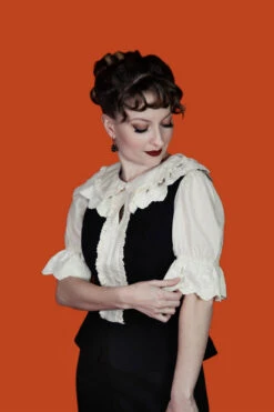 Ravenshade Blouse -Vampirefreaks Sale Store gothic white black blouse