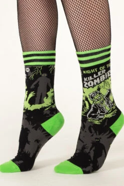 Night Of The Killer Zombies Crew Socks -Vampirefreaks Sale Store gothic zombie socks
