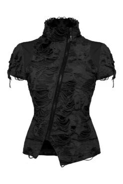 Wastelands Shredded Short Sleeve Shirt -Vampirefreaks Sale Store gothic shirt