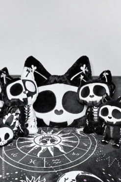 Skelekitty Throw Pillow -Vampirefreaks Sale Store gpthic pillow