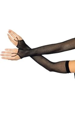 LEG AVENUE Grave Goth Fishnet Fingerloop Gloves -Vampirefreaks Sale Store grave goth fishnet fingerloop gloves gloves armwarmers 226265