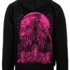 Graveyard Grim Reaper Hoodie [PINK] -Vampirefreaks Sale Store graveyard grim reaper hoodie pink mens outerwear 229355