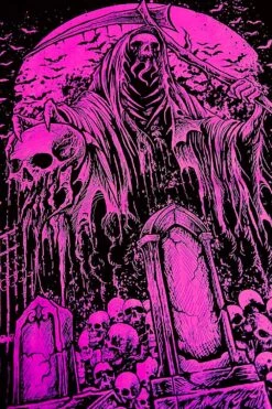 Graveyard Grim Reaper Hoodie [PINK] -Vampirefreaks Sale Store graveyard grim reaper hoodie pink mens outerwear 772776