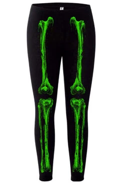 Zombie Rot Skeleton Leggings [Monster Green] -Vampirefreaks Sale Store green skeleton leggings front