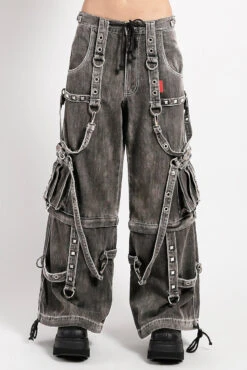 Tripp NYC Denim Power Street Pants [FOG WASH] -Vampirefreaks Sale Store grey pants