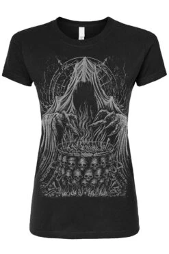 Reaper's Cauldron T-shirt [Gray] -Vampirefreaks Sale Store grim reaper cauldron womens tshirt