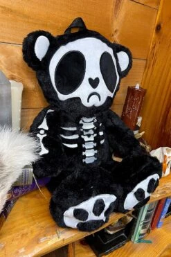 Grumpy Bones Bear Plush Backpack -Vampirefreaks Sale Store grumpy bones bear plush backpack bags wallets 147672