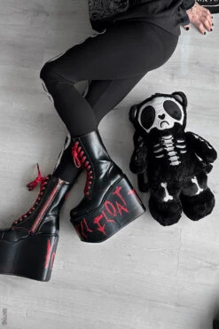 Grumpy Bones Bear Plush Backpack -Vampirefreaks Sale Store grumpy bones bear plush backpack bags wallets 772182