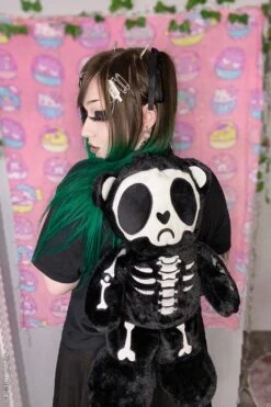 Grumpy Bones Bear Plush Backpack -Vampirefreaks Sale Store grumpy bones bear plush backpack bags wallets 872280